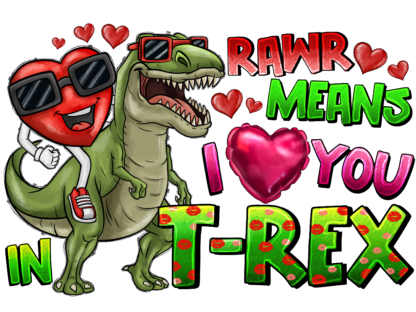 DTF Designs - Valentine T-Rex